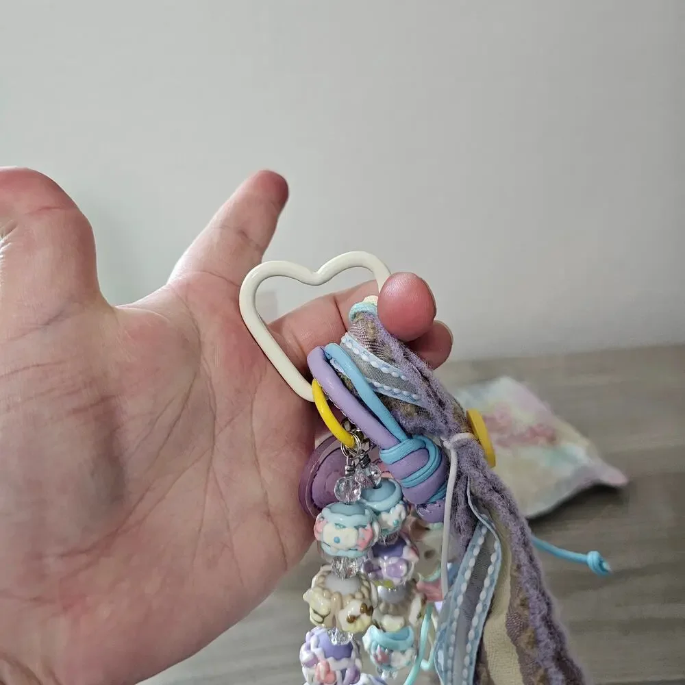 Baby Three Love Chain Time Key Chain Charms Accessories Pastel Blue Purple BABY
